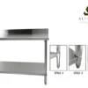 Meja stainless steel custom profesional untuk dapur restoran