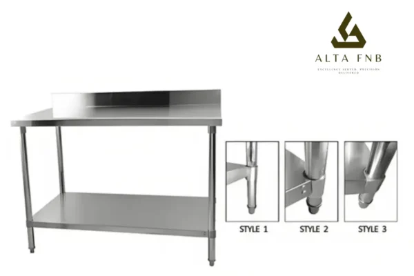 Meja stainless steel custom profesional untuk dapur restoran