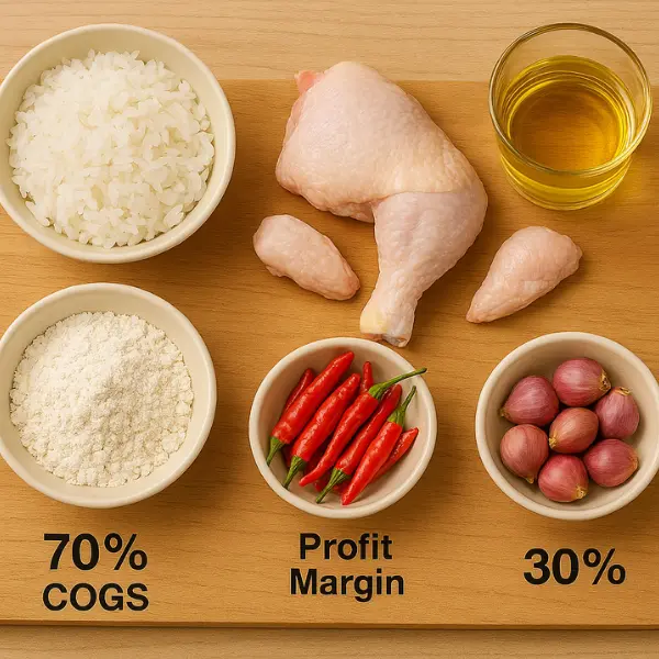contoh hpp makanan ayam geprek